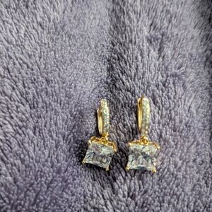 Women's Gold and Silver Square-Cut Earrings